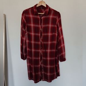 Red Plaid Button Up